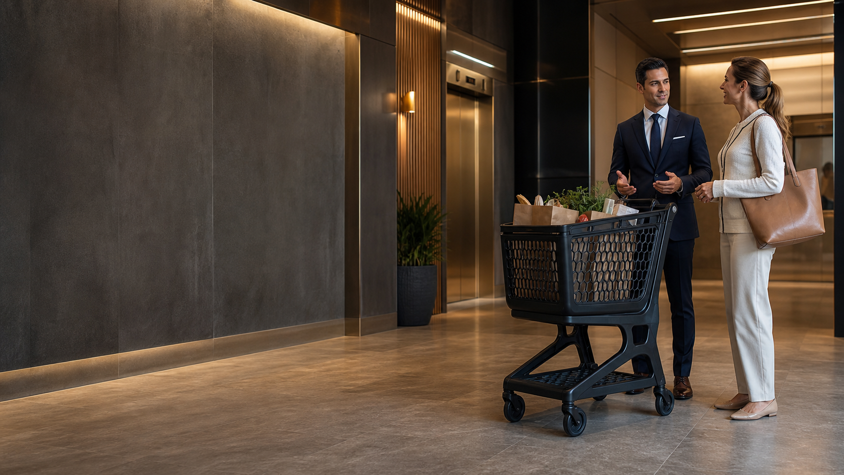All-plastic cart supporting a luxury residential property