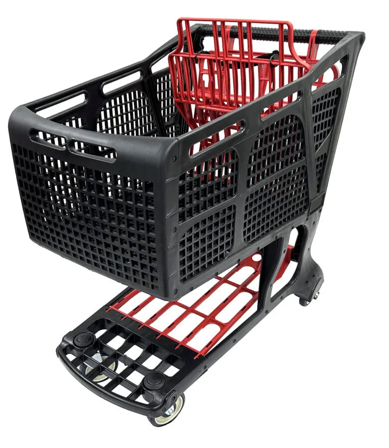 Trovia Stock black and red all-plastic residential cart